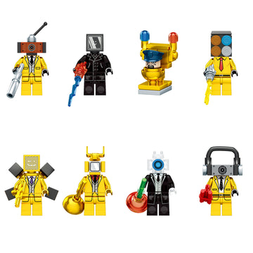 Skibidi Toilet Building Blocks 8-Pack Minifigures Toys Series 12